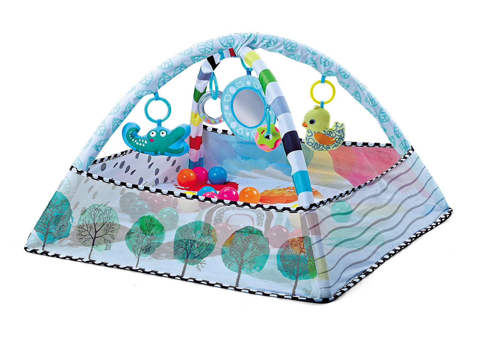 forest Play Mat Converts to Ball Pit Baby Gym, Newborn to Toddler - Totally Tropical