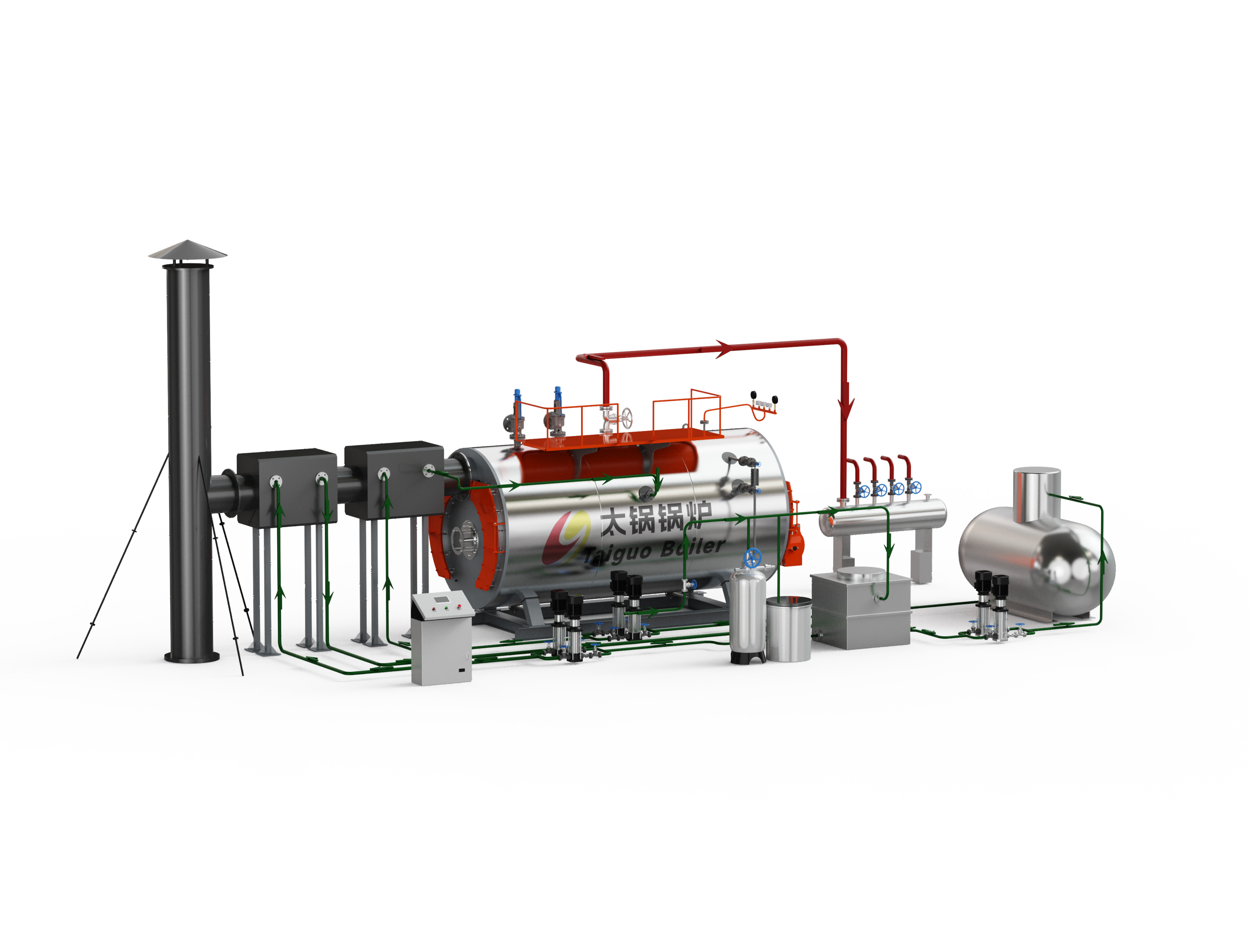 Full Wet Back Three Return Oil-Gas Steam Industrial Boiler Horizontal Steam Output