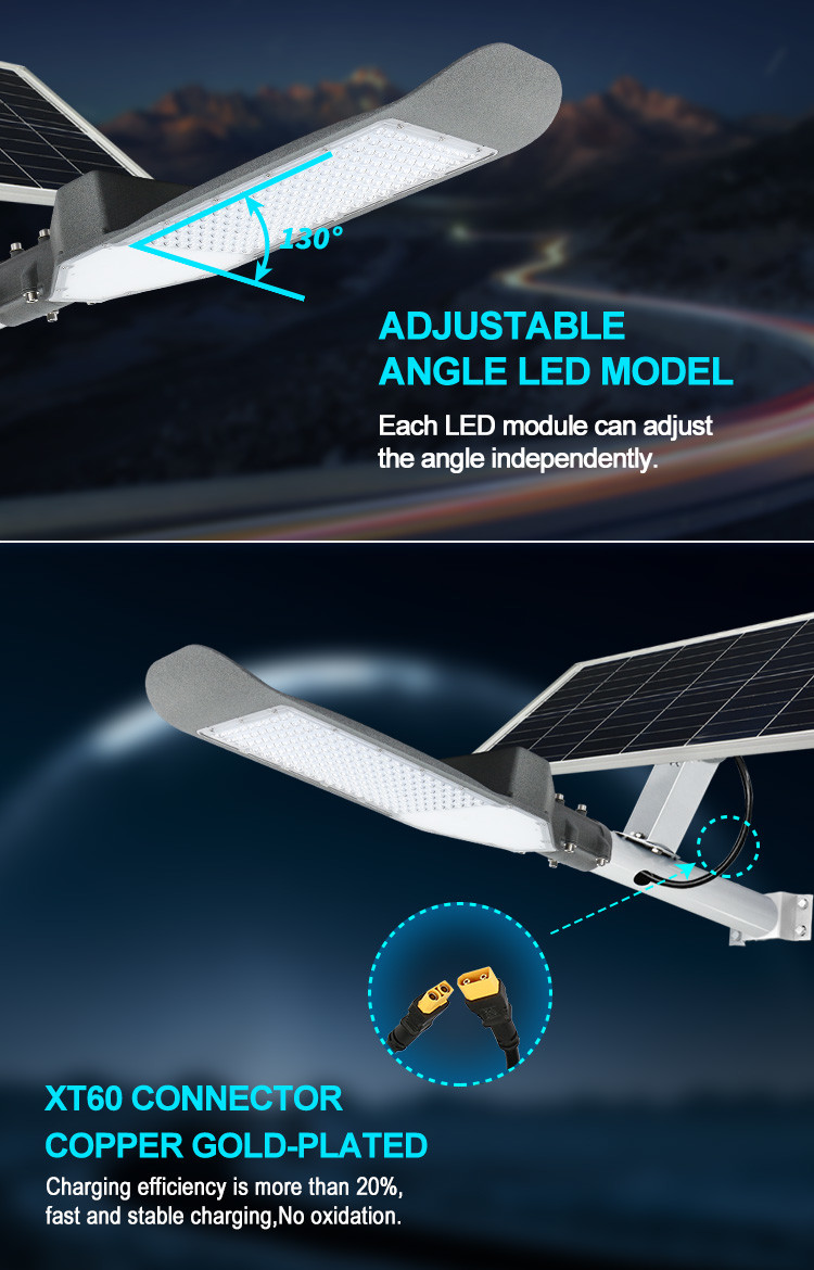 IP66 High Power Solar Street Light 150 Watt 200 Watt 400 Watt 6000k With Battery