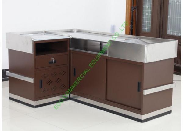 Grocery Store Checkout Cash Register Wrap Counter Steel Coffee Reception Counter