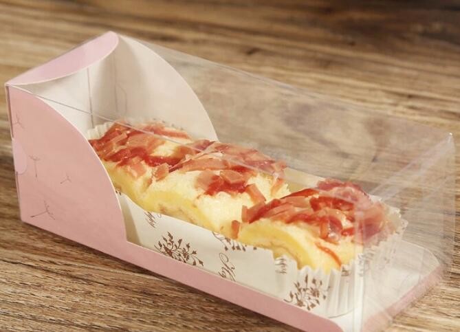 Wholesale custom Paper Cookies packing Cake Box with PVC window,Wholesale Plastic Square Birthday Wedding Packaging Clea