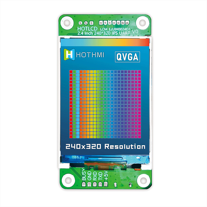 White LED 2.4 Inch 240x320 UART TFT Display With Resistive Touch