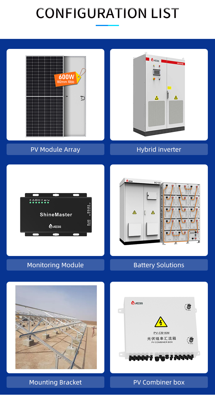 Industrial Hybrid Energy Storage System 100KW 120KW Solar Power System