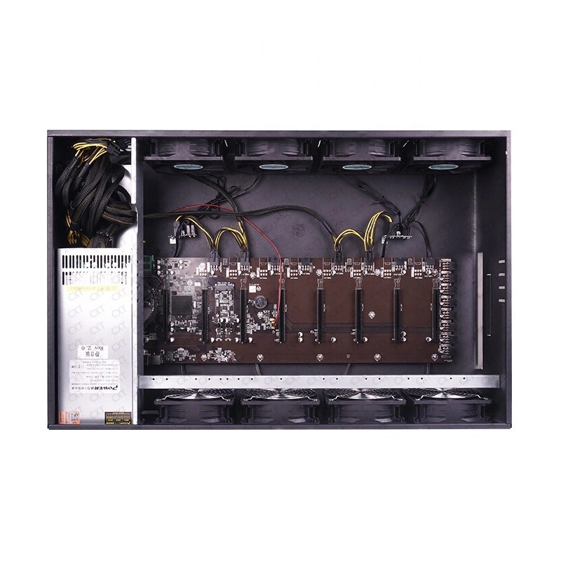 BTC / ETH / ZEC 8 GPU Mining Case With 4 Powerful Cooling Fans