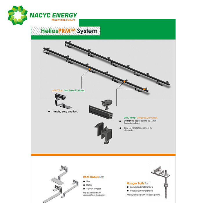 One For All Unique Clamps Customized Solar Roof Hooks and Hanger Bolts Suitable For The Framed Modules