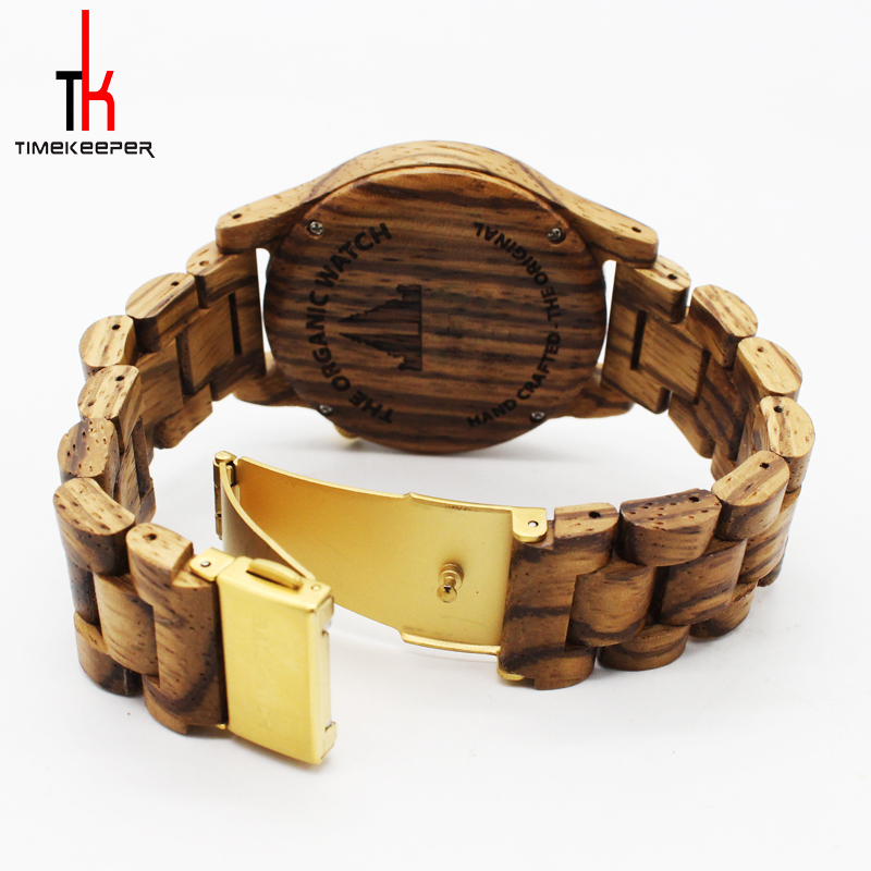 Luxury brand natural zebral wood watch custom logo Japan movt quartz watch wood wrist watch for men