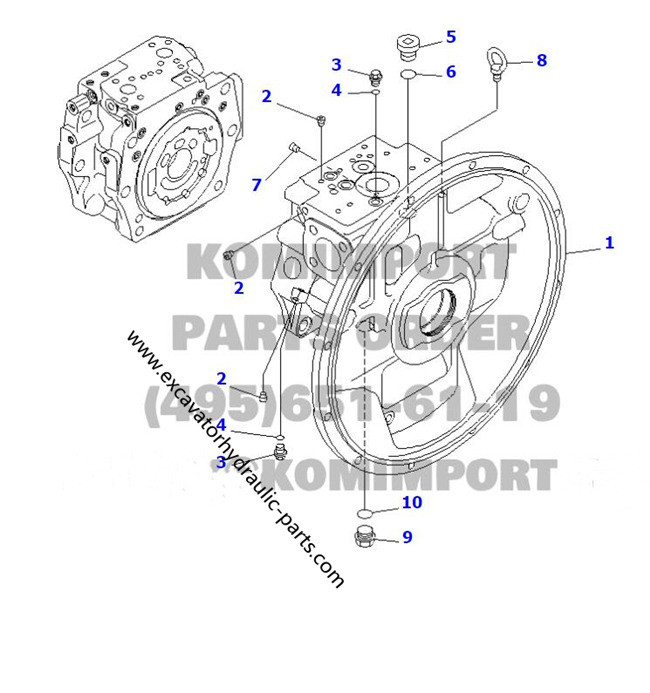 PC350-7 PC300-7 708-2G-04116 Hydraulic Main Pump Assy Front Excavator Parts