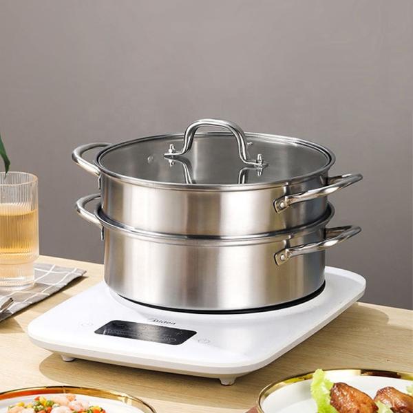 Factory 28 CM Steamer Pot Stainless Steel Dumplings Seafood Rice Cooking Food