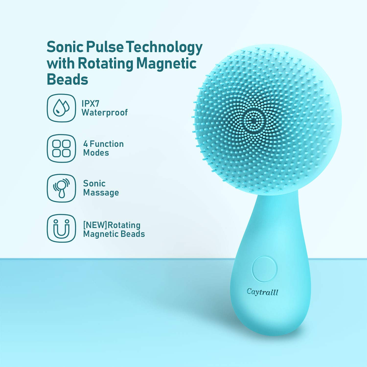 Electric silicone facial cleansing brush