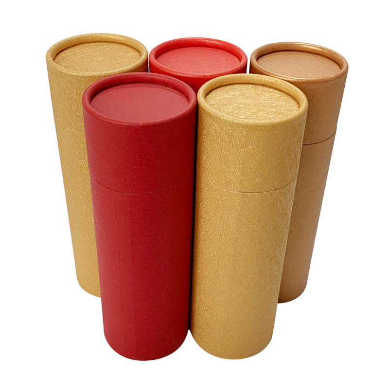 Oval Luxury Kraft Paper Cylinder Tube Box Packaging For Loose Tea with UV Coating