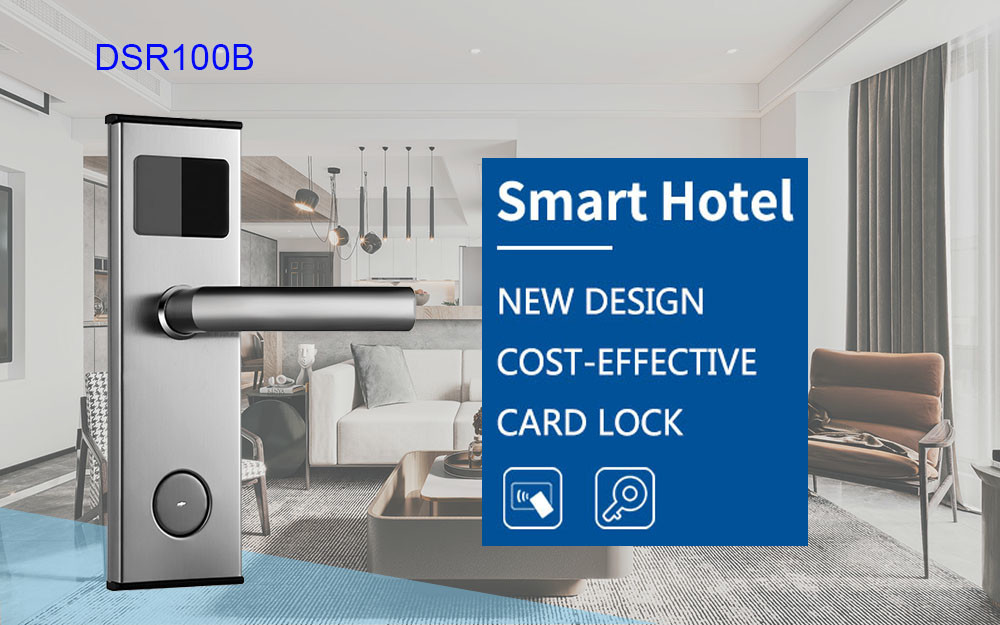 Stainless Steel 240mm Hotel Electronic Locks 4.8V Hotel Door Card Lock