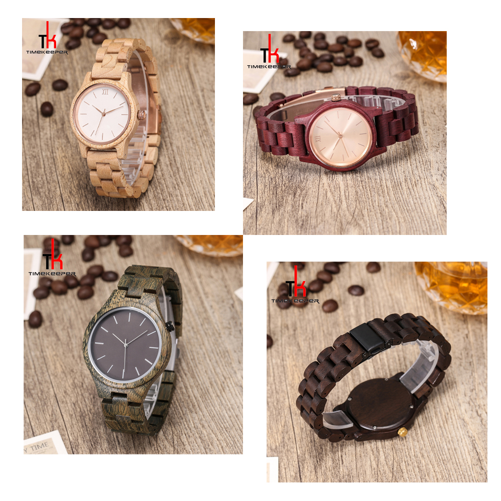 Customized Small Face Wooden Wrist Watch For Ladies Sandalwood Strap