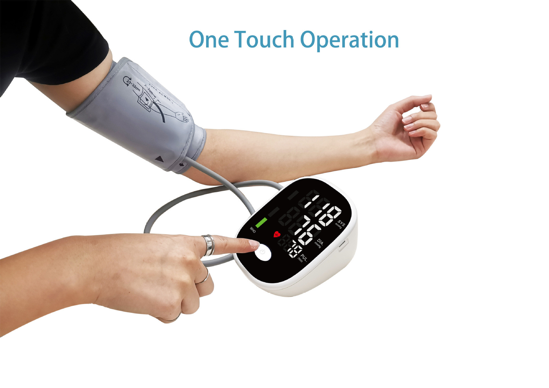Portable Accurate Digital Sphygmomanometer With Voice Prompt Large Screen LCD Display's Digital BP Meter