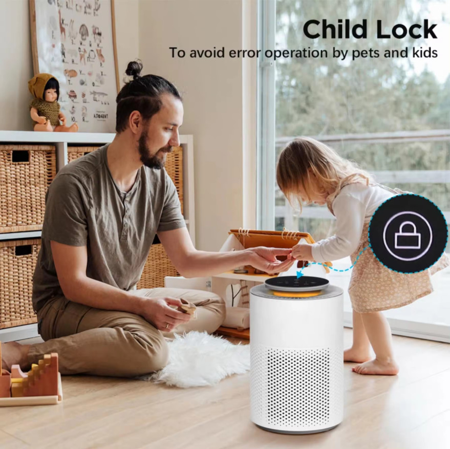 Powerful Electric Air Purifier for Small Rooms Eliminates Pet Danders and Odors