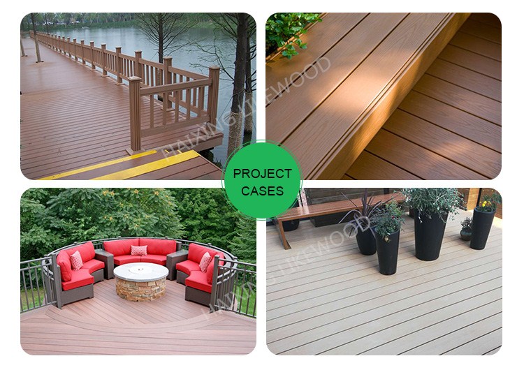 Flooring Outdoor Waterproof Wood Grain Double Color Co-Extruded WPC Wood Composite Decking