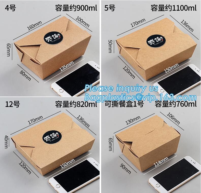 Cheap Cardboard foldable kraft paper lunch box with window,Lunch noodle fast food kraft paper box by customized logo pri