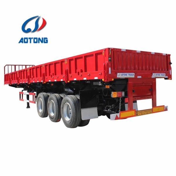Suspension leaf springs steel sidewall side tipping flatbed trailers with side