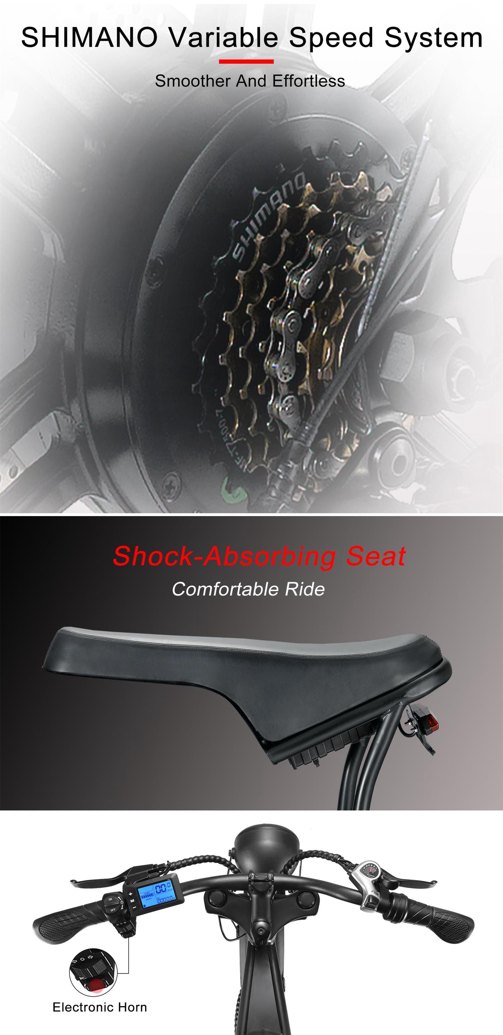 35kg Aluminum Alloy Frame Electric Fat Tire E Bike With Long Range 48v 750W/1000W Motor