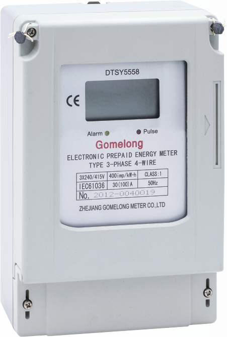 DTSY5558 3 phase 4 wire electronic meter ic card electric prepaid meter