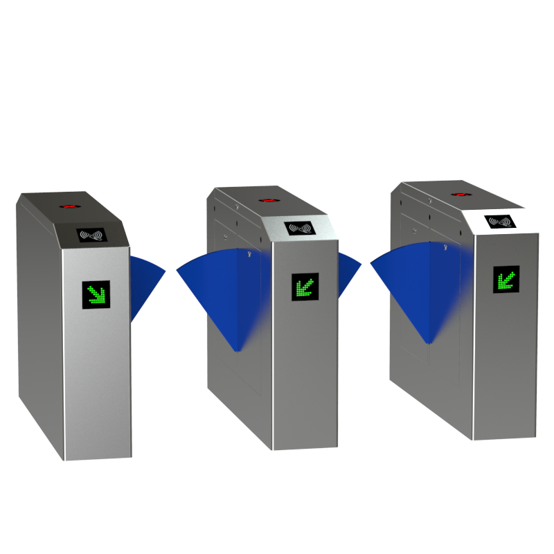 Good Quality 304 Stainless Steel Barrier Turnstile Access Control System Auto Bridge Flap Turnstile Optional Fingerprint Reader