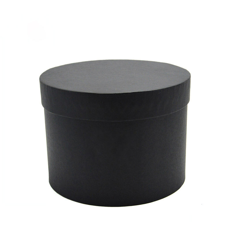 Black Round Gift Box with Lids and Gold Stamping Logo Coated Paper Cardboard Material