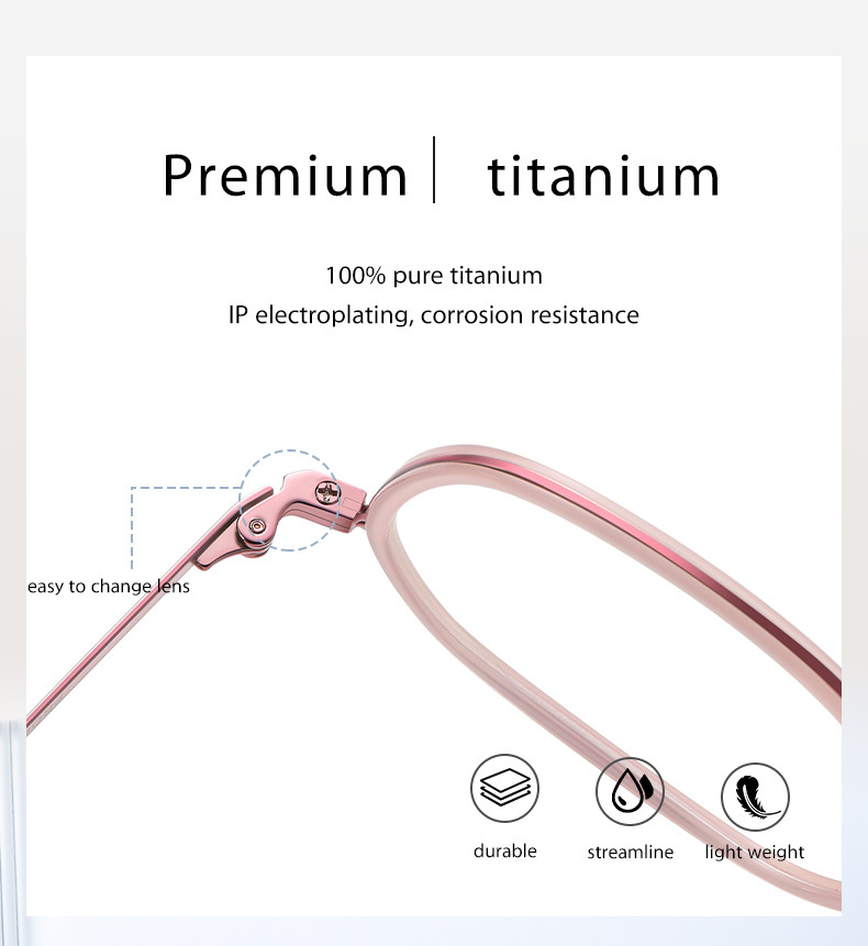 Lightweight Acetate Titanium Glasses OEM For Both Men And Women