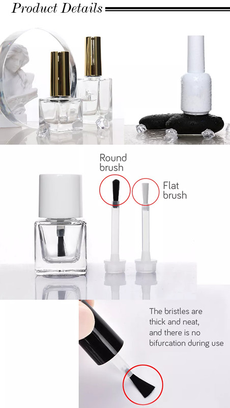 Silk Printing Colorful Glass Empty Nail Polish Bottles With Brush