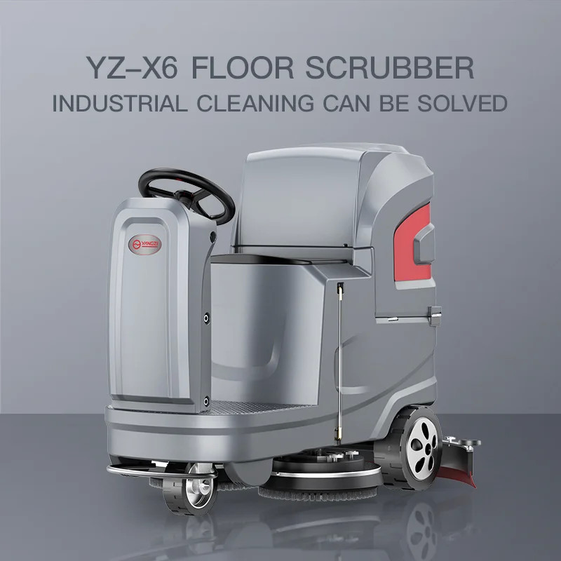 YZ-X6 Floor Washer Scrubber Machine Battery Powered Industrial Floor Scrubber Ride On