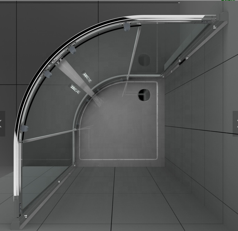 Bathroom Tempered Glass Shower Enclosure Sliding Door Aluminum Framed