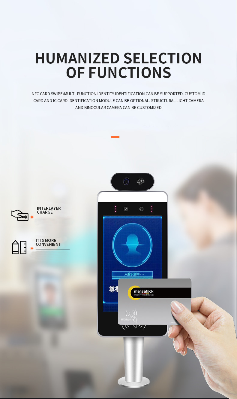 Hotel Face Recognition Thermometer Binocular Camera Infrared Temperature Detector
