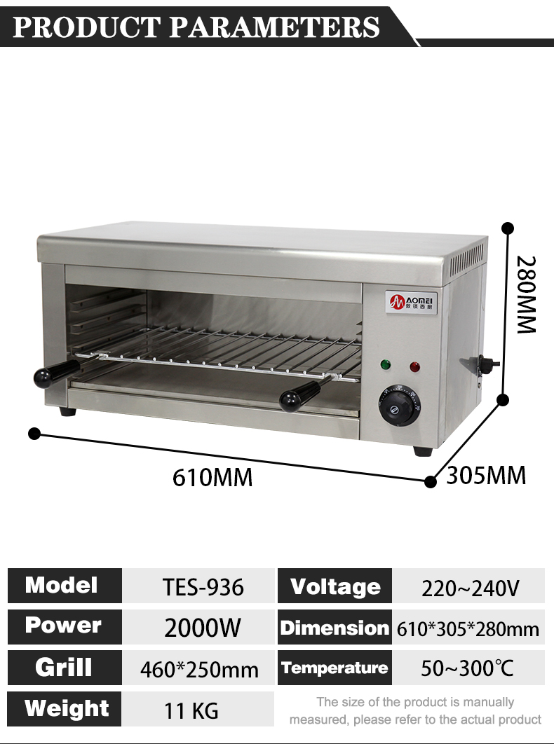220V Voltage Electric Heating Surface Stove Sandwich Salamander Machine for Baking