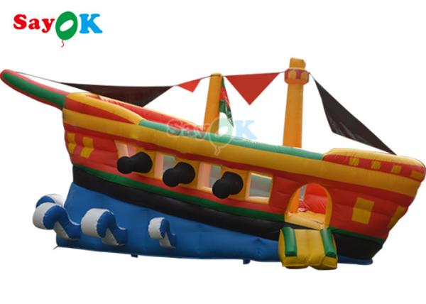 Quality Fire Retardant Inflatable Pirate Ship Combo Party Bounce House Inflatable Boat Castle Ship Slide for sale