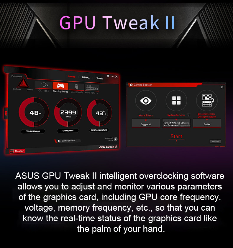 12G GDDR6 Desktop Graphics Card ASUS DUAL-RX6700XT-12G Fan Cooler