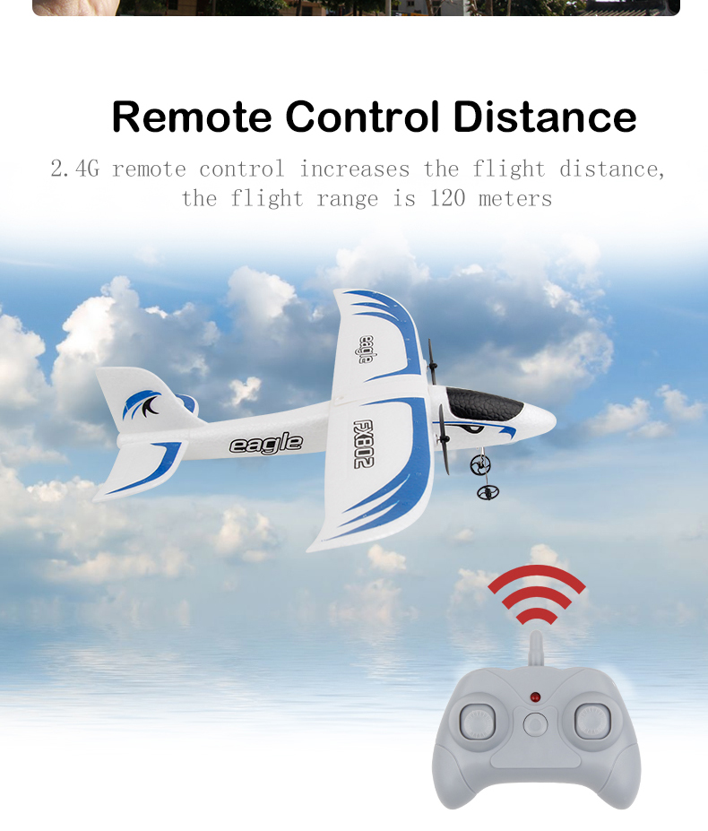 Foam Throwing Plane Airplane Toys Fx802 RC Eagle Glider Aircraft with Automatic Balance and Anti-collision Function