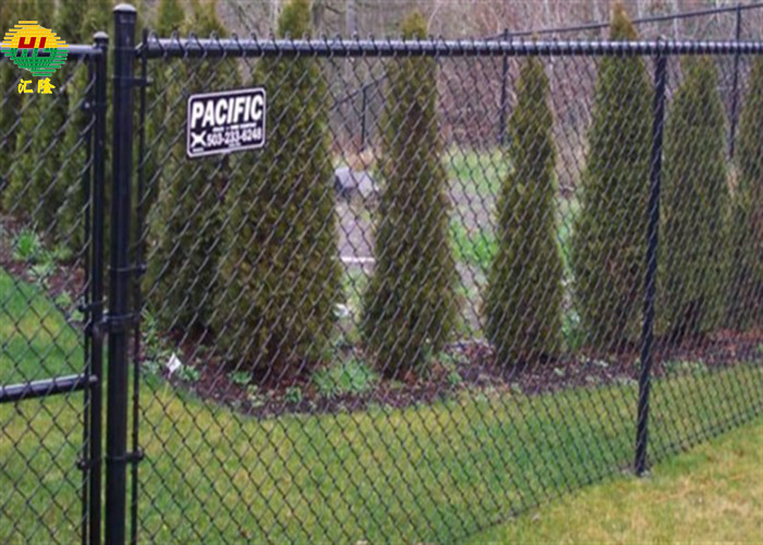 Black Pvc Coated Chain Link Fence Roll 6 Foot H 50ft L