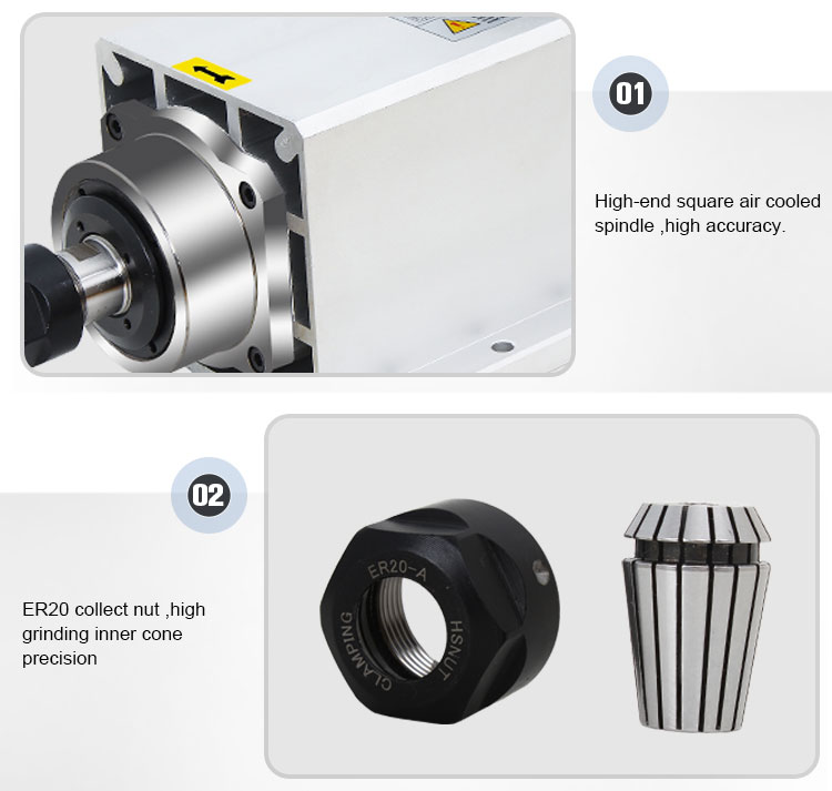 After Service Online support 3.5kw ER20 Air Cooling Spindle Motor for Engraving Machine