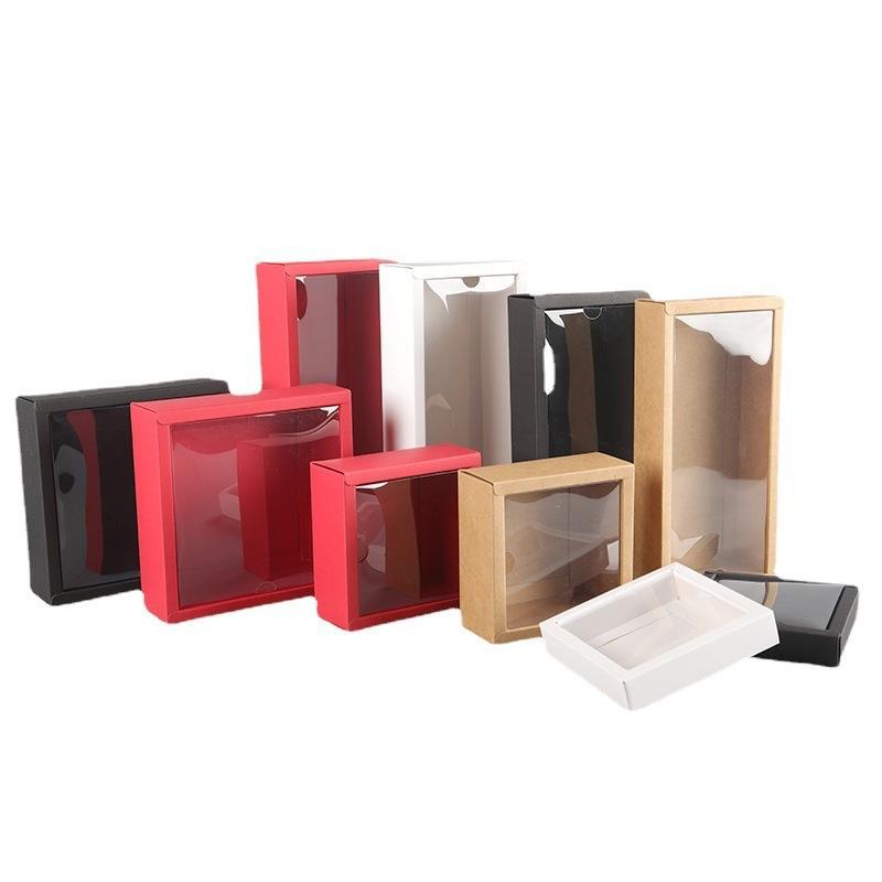 Rigid Boxes Manufacture Custom Design Simple Pvc Kraft Box Gift Packaging with Logo