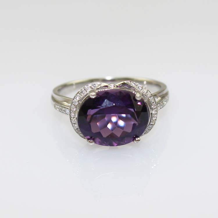Women Jewelry 925 Silver 9mmx11mm Oval Pink Cubic Zircon Ring(R128)