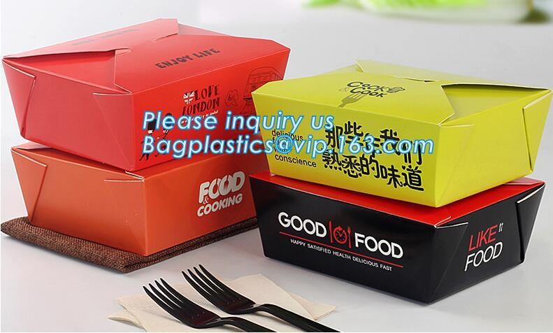 Cheap Cardboard foldable kraft paper lunch box with window,Lunch noodle fast food kraft paper box by customized logo pri