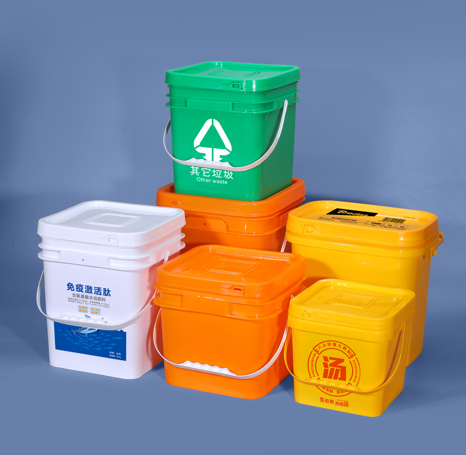 Square 5L PP Material Plastic Bucket With Screw Lids For Liquid Storage And Versatile