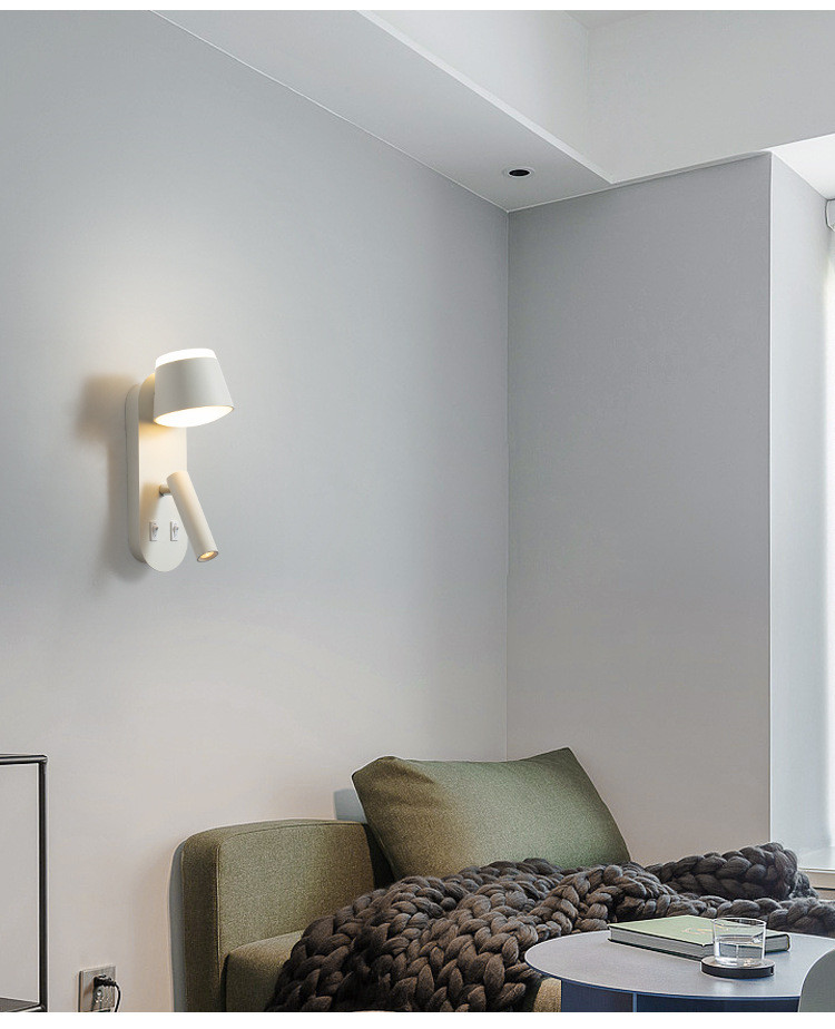 Bedside wall lamp acrylic atmosphere light bedroom flexible wall lamp home villa headboard reading light hotel