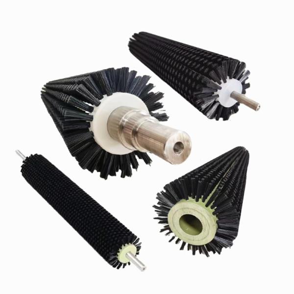 Nylon Bristle Industrial Cylindrical Brush Roller Brush For Conveyor Belt