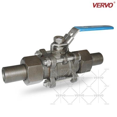 DN20 3pcs Ball Valve With Lock Device 0.75in 1000wog Sw Cf8 Soft Seated Ball