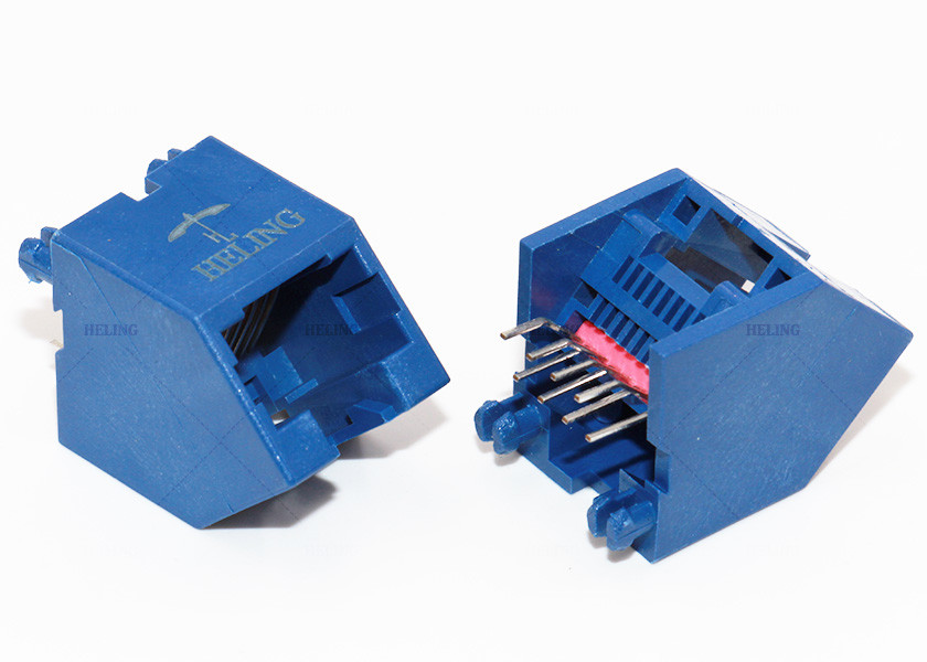 Right Angle RJ45 Female Connector Tab Up Rj45 Female Socket RoHS Compliant