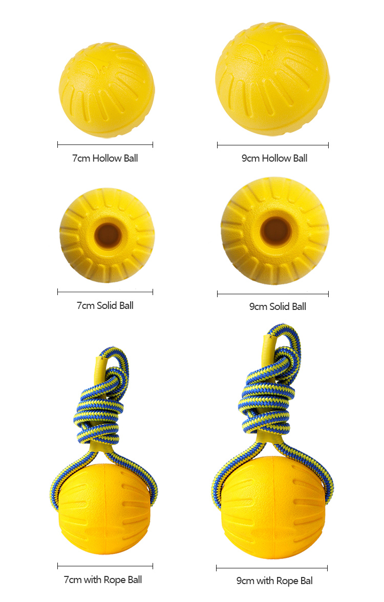 Pet Toy Ball Multi-color Customizable Eva Rope for Dogs Chew Training Solid Elastic