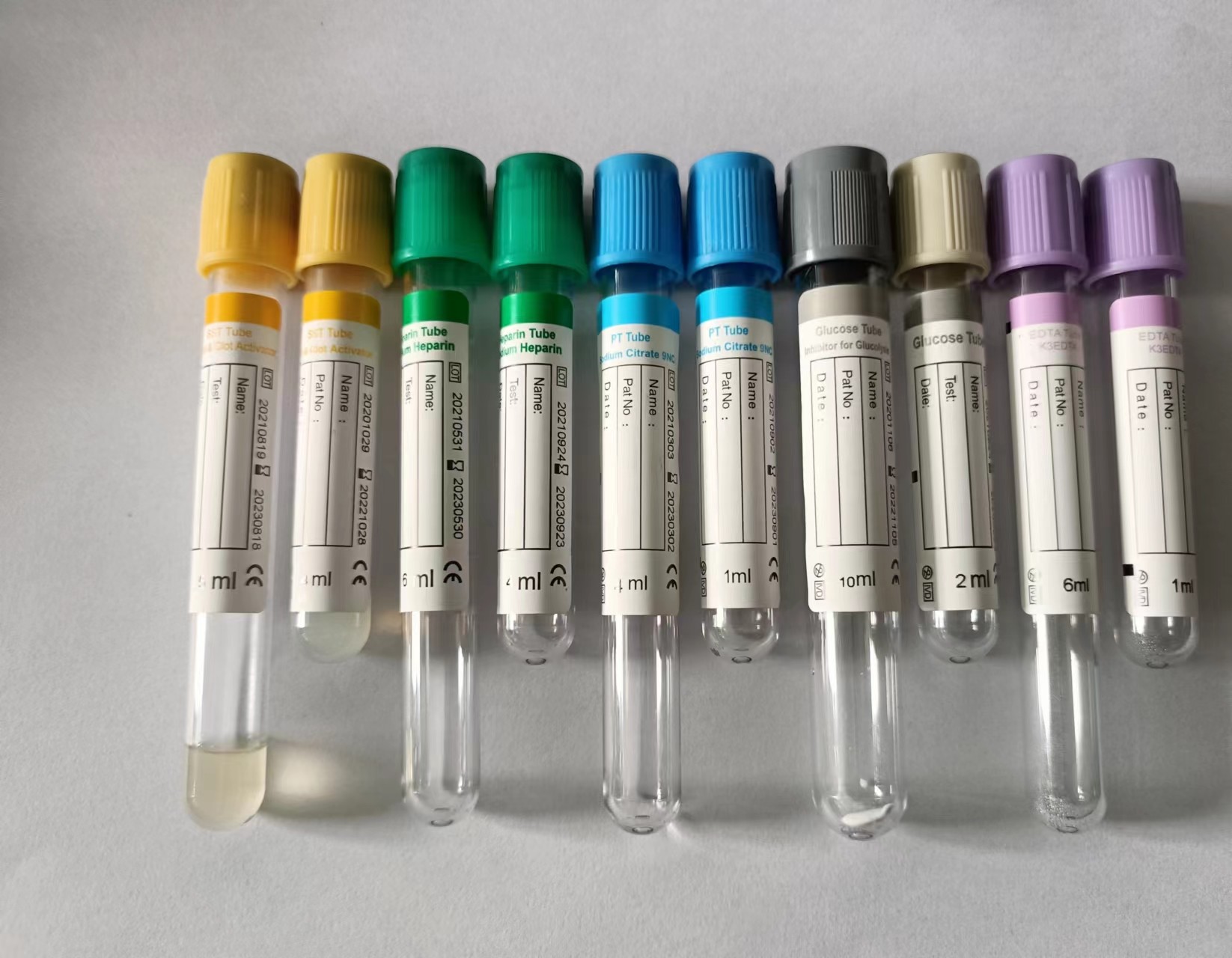 Disposable Vacuum Blood Collection Tubes Plasma Sodium Heparin 13*100mm