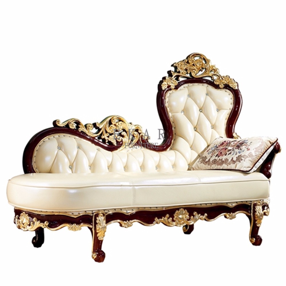 Sofa Fabric Ash Wooden Antique Chaise Longue