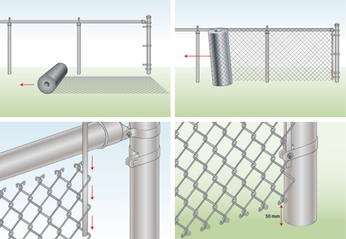 5 Foot Galvanized Boundary Wire Mesh Plastic Coated Chain Link Fence Roll