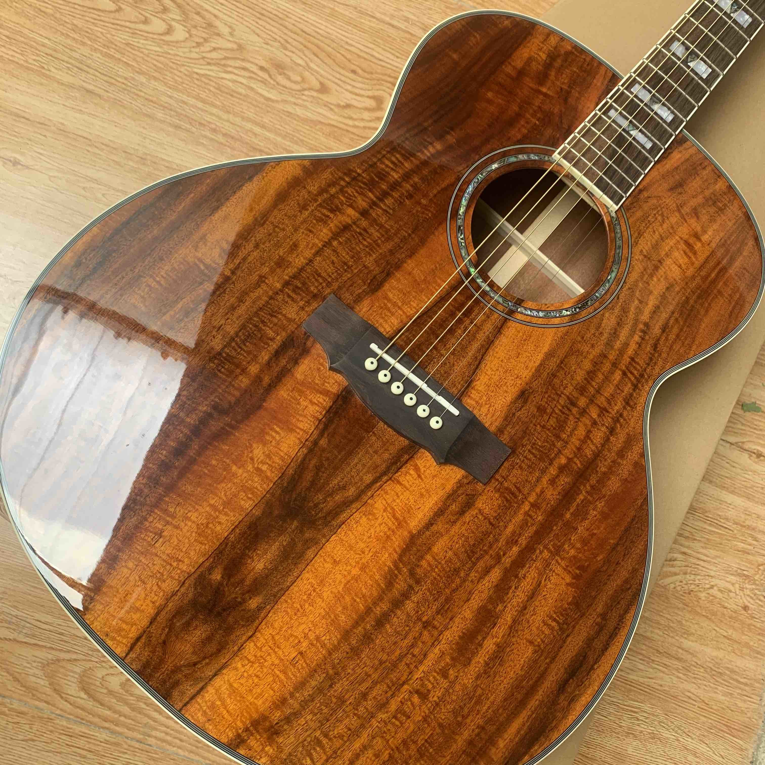 Custom Guilds 43 Inches Jumbo KOA Wood F50 Vintage Acoustic Guitar Gloss Finished Guild Electric Guitar