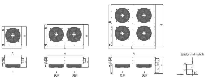 Large Cooling Capacity Cold Room Condenser Customizable V Wave Type Fin